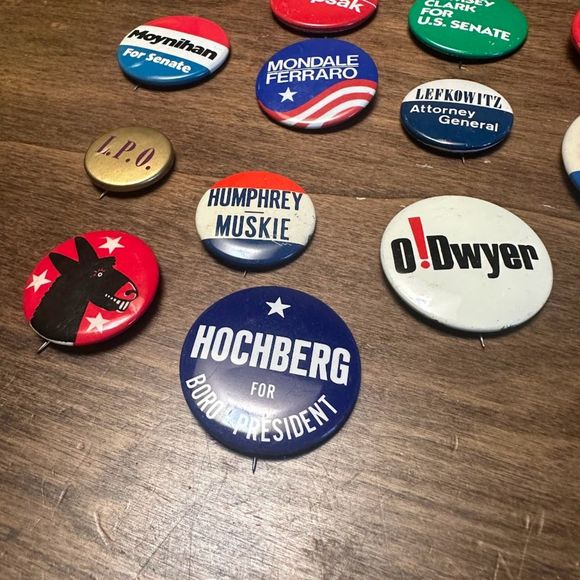 Vintage Collection 50s-80s Political Buttons Pinback Lot (set of 16) - Picture 3 of 11